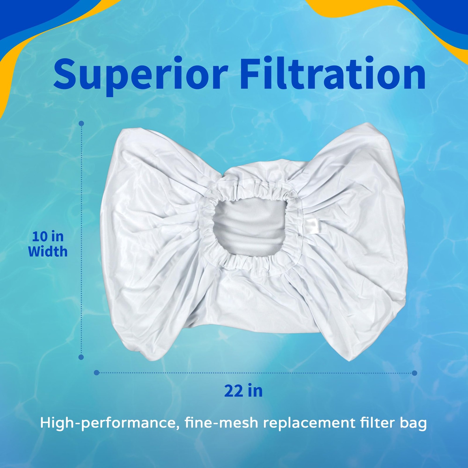 White Pool Cleaner Replacement Filter Bag Aquafirst Aquabot Blue Wave