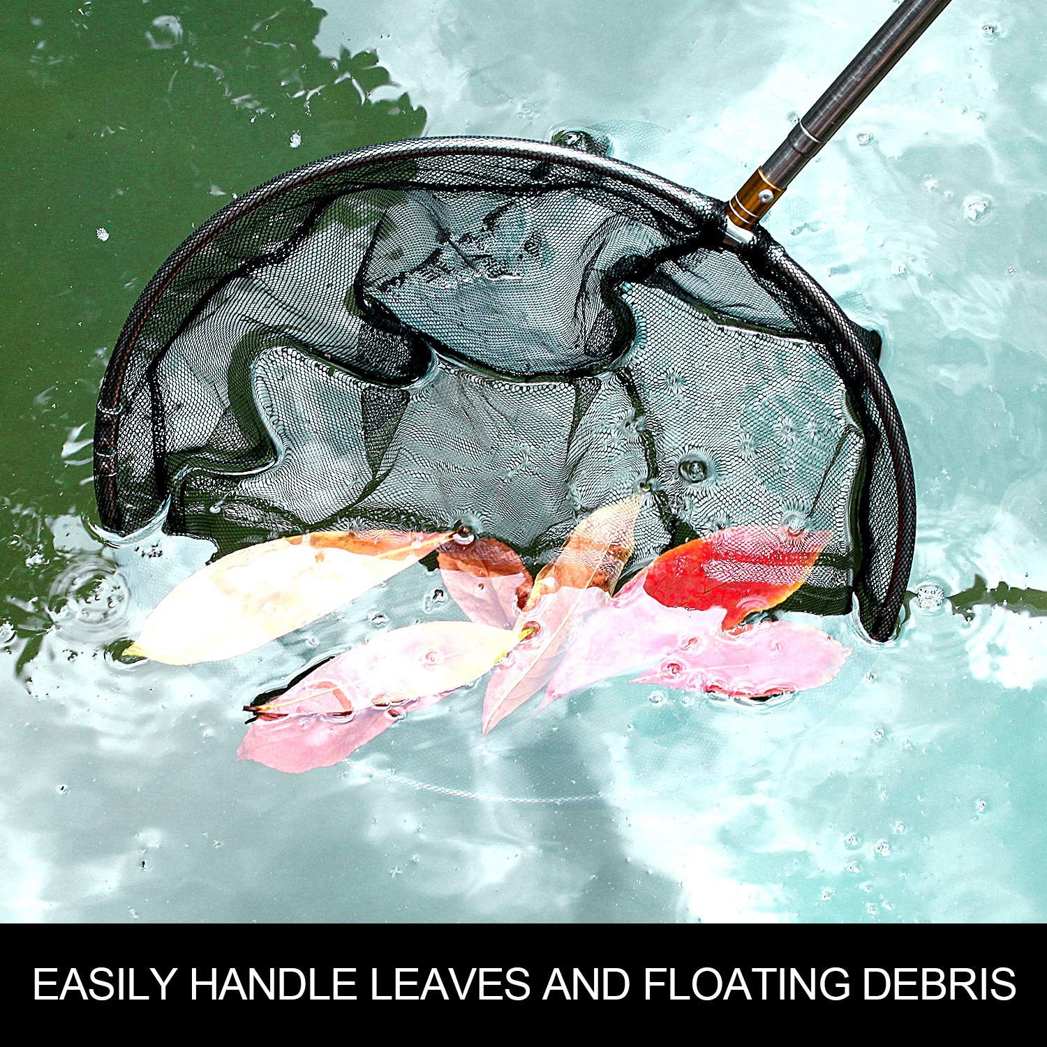 Pool Skimmer Net with Stainless Steel Telescopic Pole,58&Prime; Extendable Leaf Ski