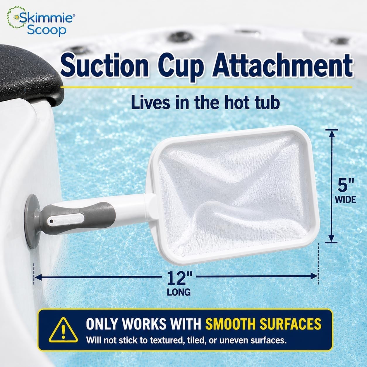 Spa Skimmer Handheld Fine Mesh Net for Pools Hot Tubs Cold Plunge Compact