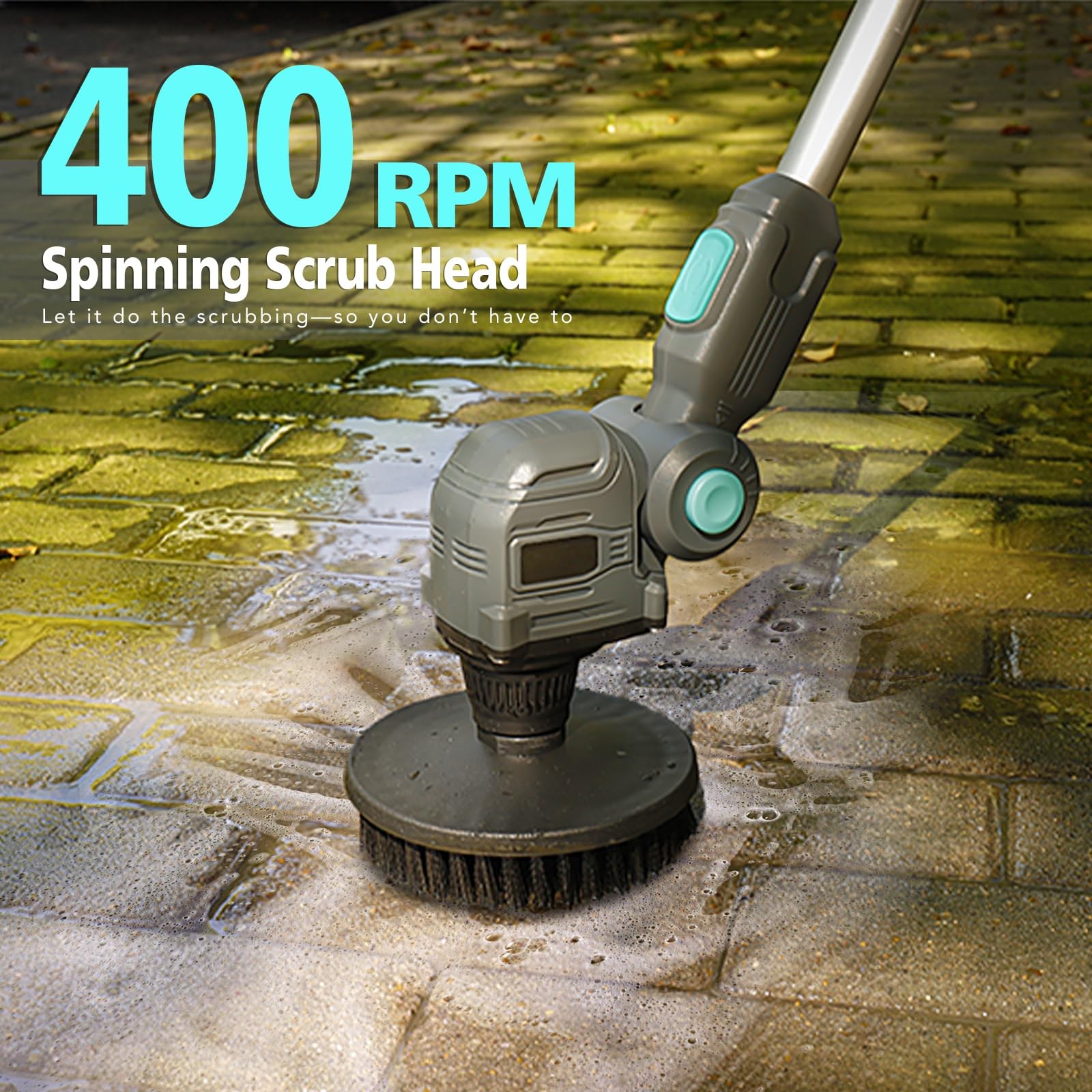 20V Cordless Spin Scrubber with Replaceable Battery, Electric Cleaning Brush …