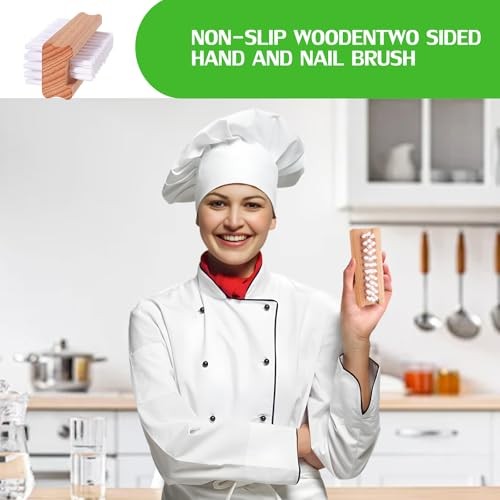 2-Pack Wooden Hand & Nail Brushes – Dual-Sided Fingernail Scrub Brush