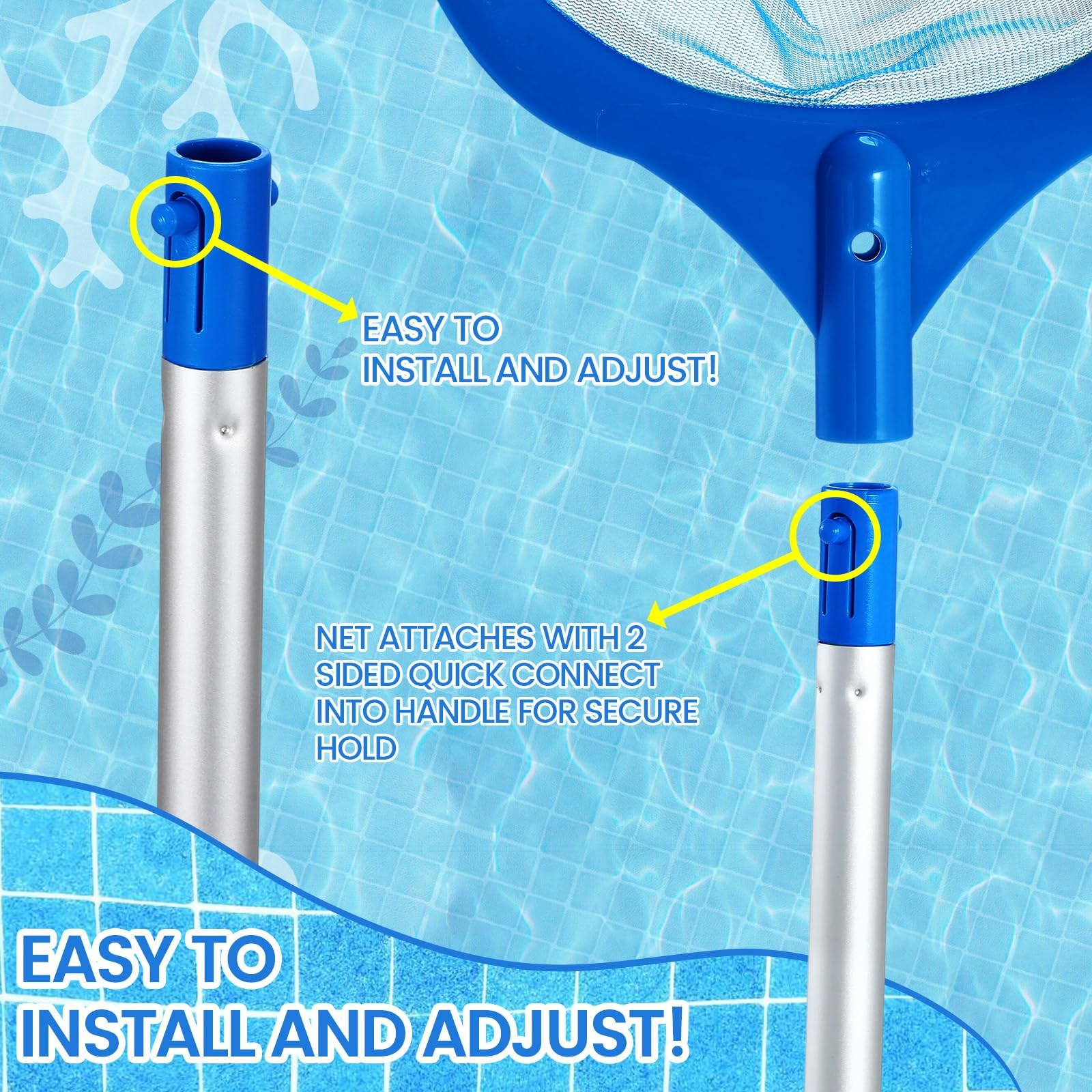 3 Pcs Hot Tub Accessories Kit with 26 » Spa Skimmer Net, Curved Brush, Handy …