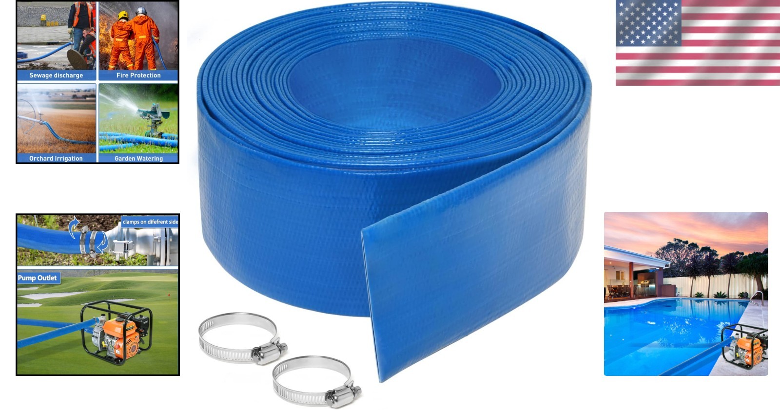 Durable 2&Prime; x 25 FT Pool Backwash Hose – Reinforced PVC for High Pressure Use