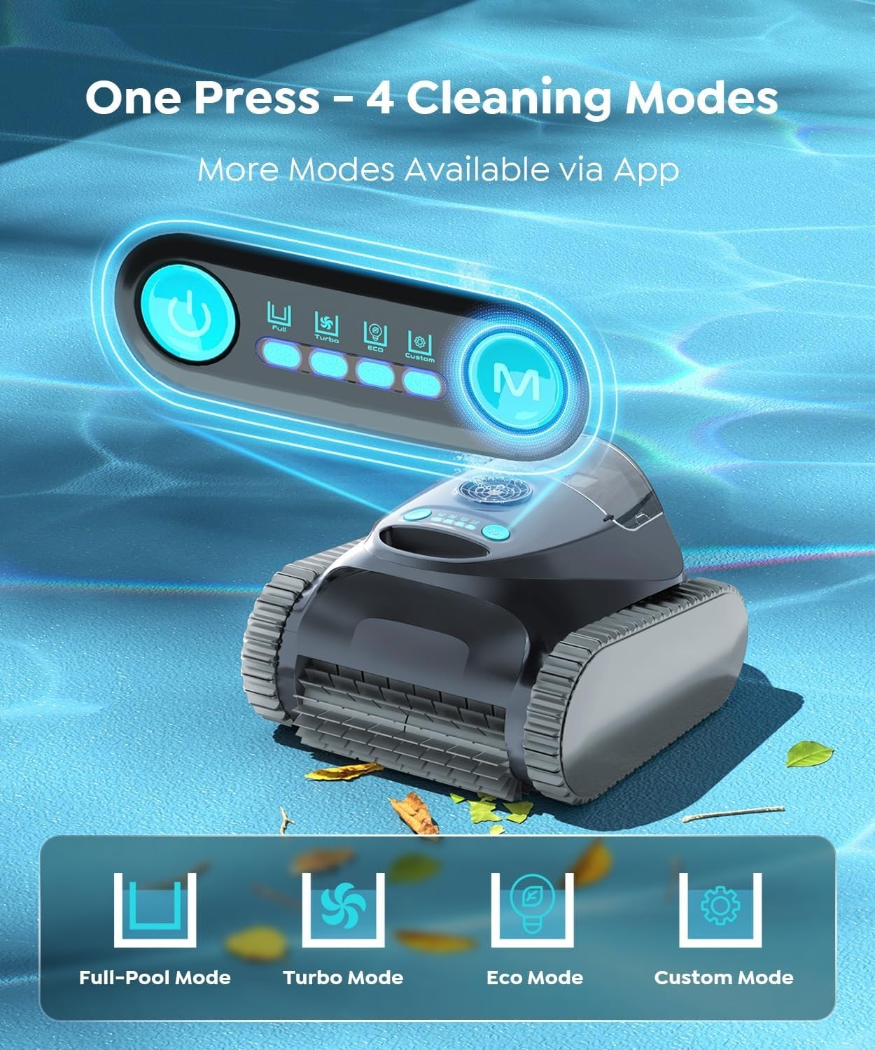 BRINBO C1 Cordless Robotic Pool Cleaner Wall & Waterline Cleaning Matte Onyx