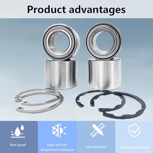 Front & Rear Wheel Bearing with Circlip Compatible with 2005-2013 Brute Force