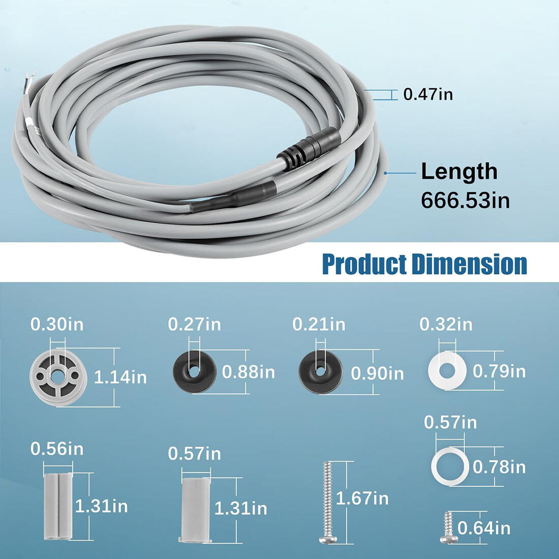 55ft Floating Power Cord RCX50061 Assembly for Hayward SharkVAC XL/TigerShark/QC