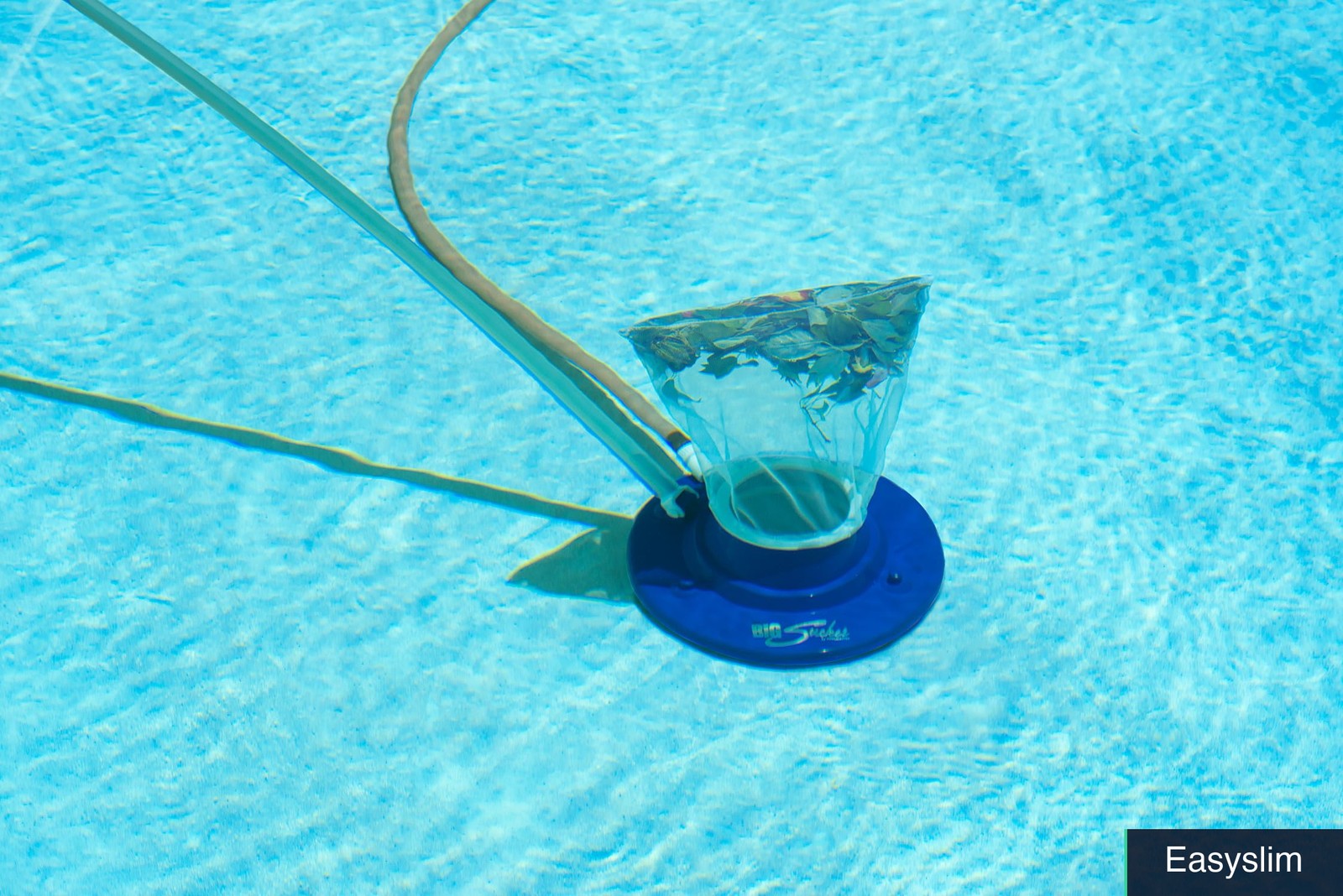 Pool Leaf Vacuum Head 15 Inch Blue Manual Mesh Bag for Pool Cleaning