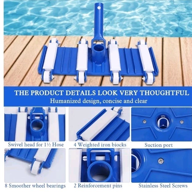 Pool Vacuum Head with Wheels 14 » Heavy Duty for Inground Above Ground
