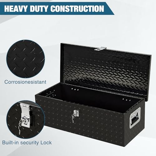 30 in Heavy Duty Aluminum Tool Underbody Box, Waterproof 30*13*10 – Black