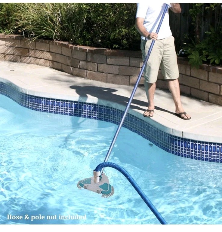 Upgrade Pro Weighted Triangular Pool Rotative Vacuum Head With Brush & Ez DEAL!