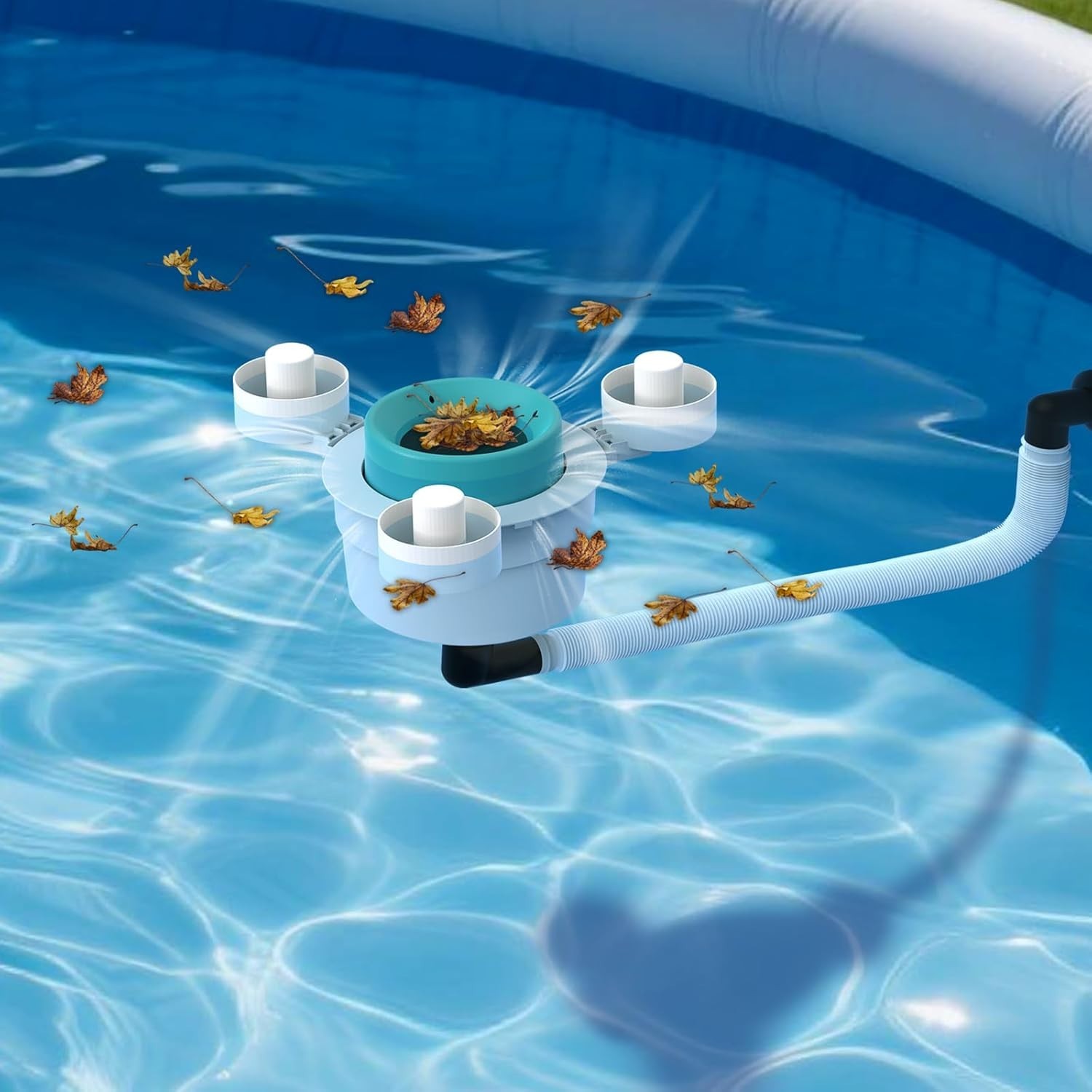 Floating Pool Skimmer with Basket for Above Ground Pools Automatic Floating
