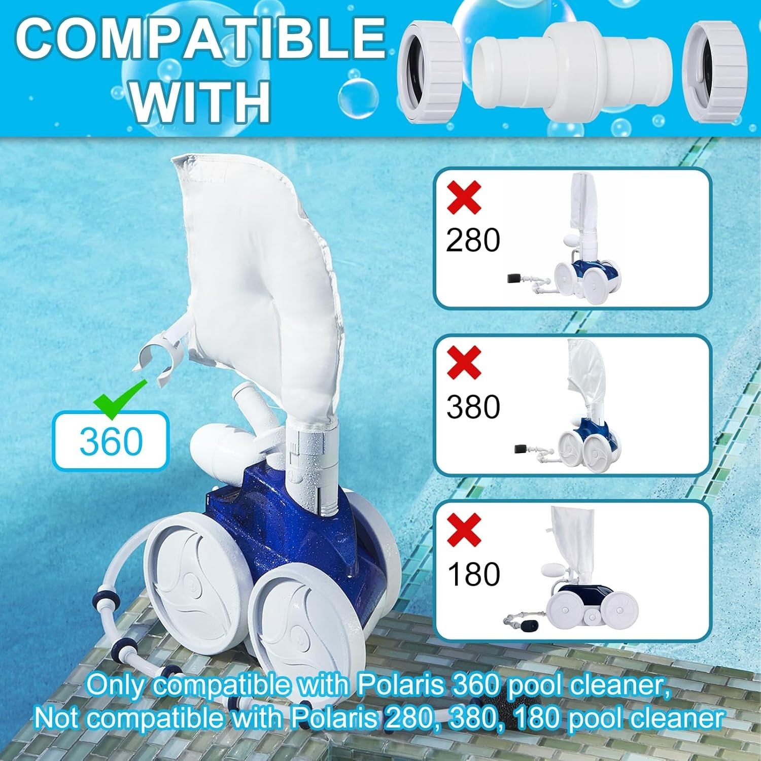 9-100-3002 Replacement Hose Swivel Compatible with Polaris 360 Pool Cleaner w…