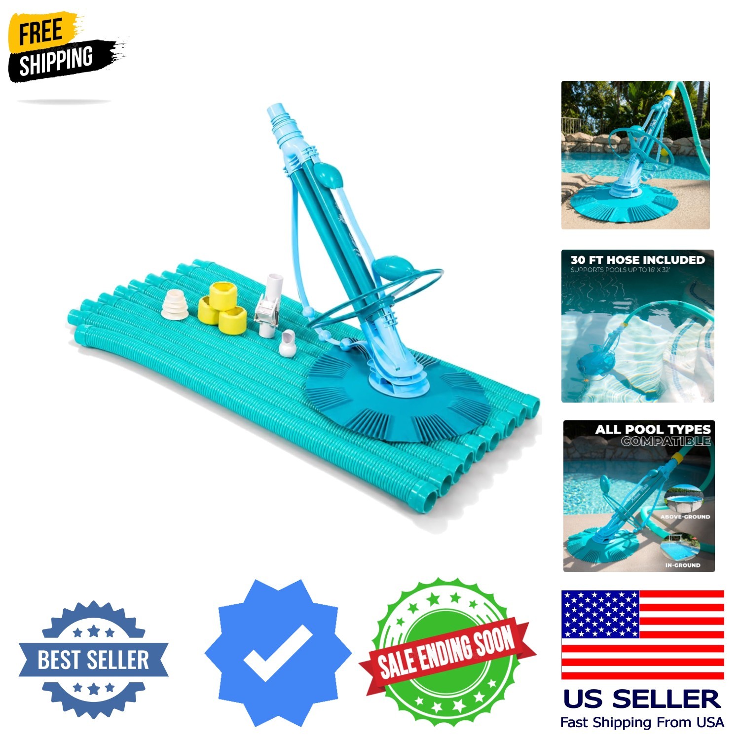 Automatic Suction Vacuum-Generic Climb Wall Pool Cleaner Sweeper In-Ground Su…
