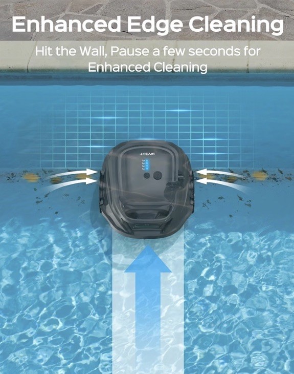 WYBOT A1 Cordless Robotic Pool Cleaner Automatic Pool Vacuum 1100 Sq.ft
