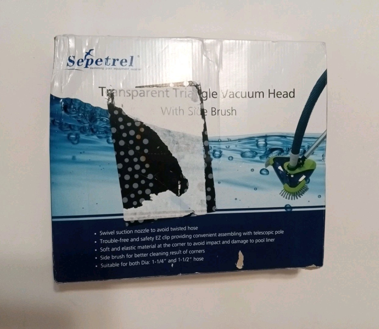 Sepetrel Upgrade Pool Vacuum Head with Side Brush & Universal Rotatable Hose