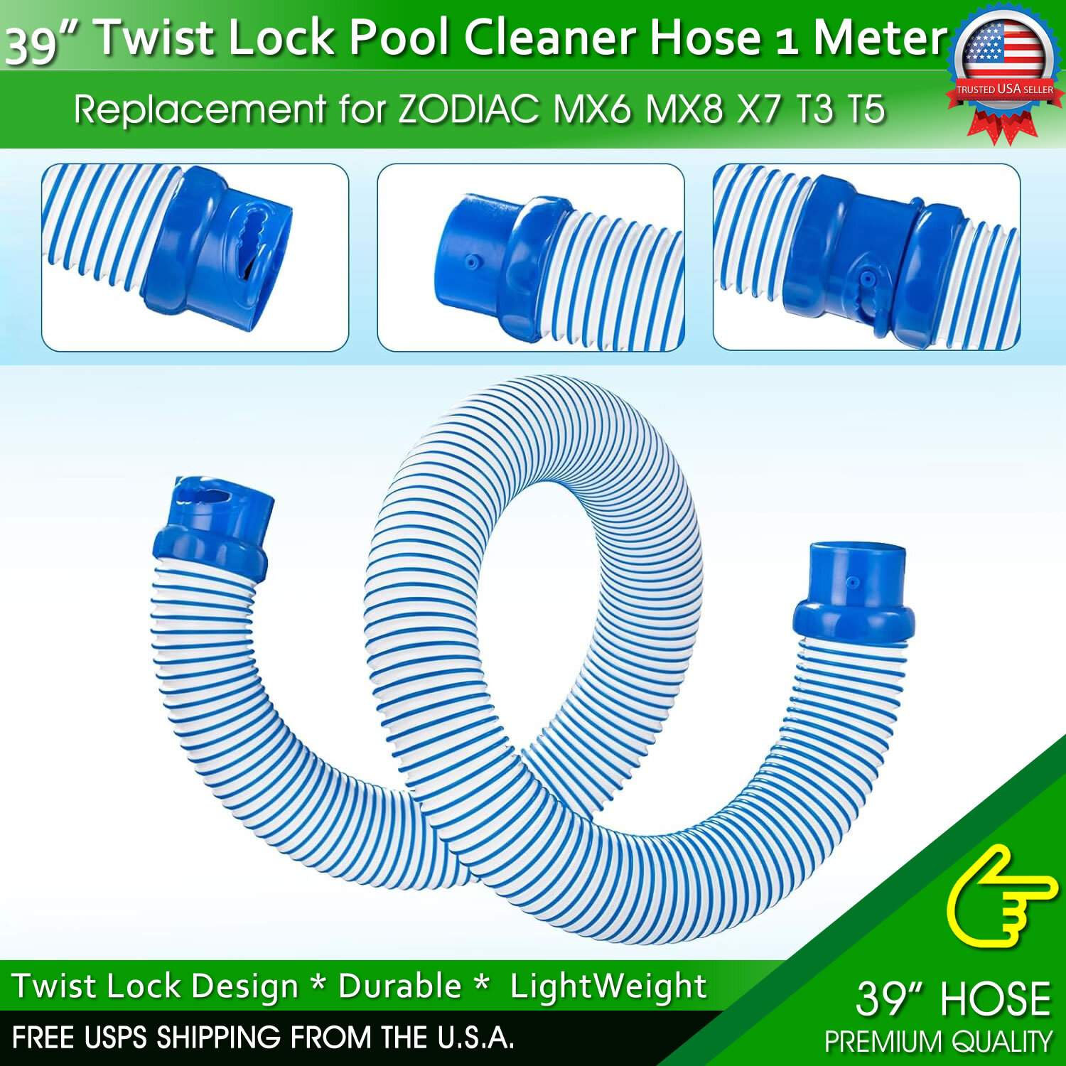 Replacement Pool Cleaner Hose Twist Lock For Zodiac MX6 MX8 X7 T3 T5 Baracuda