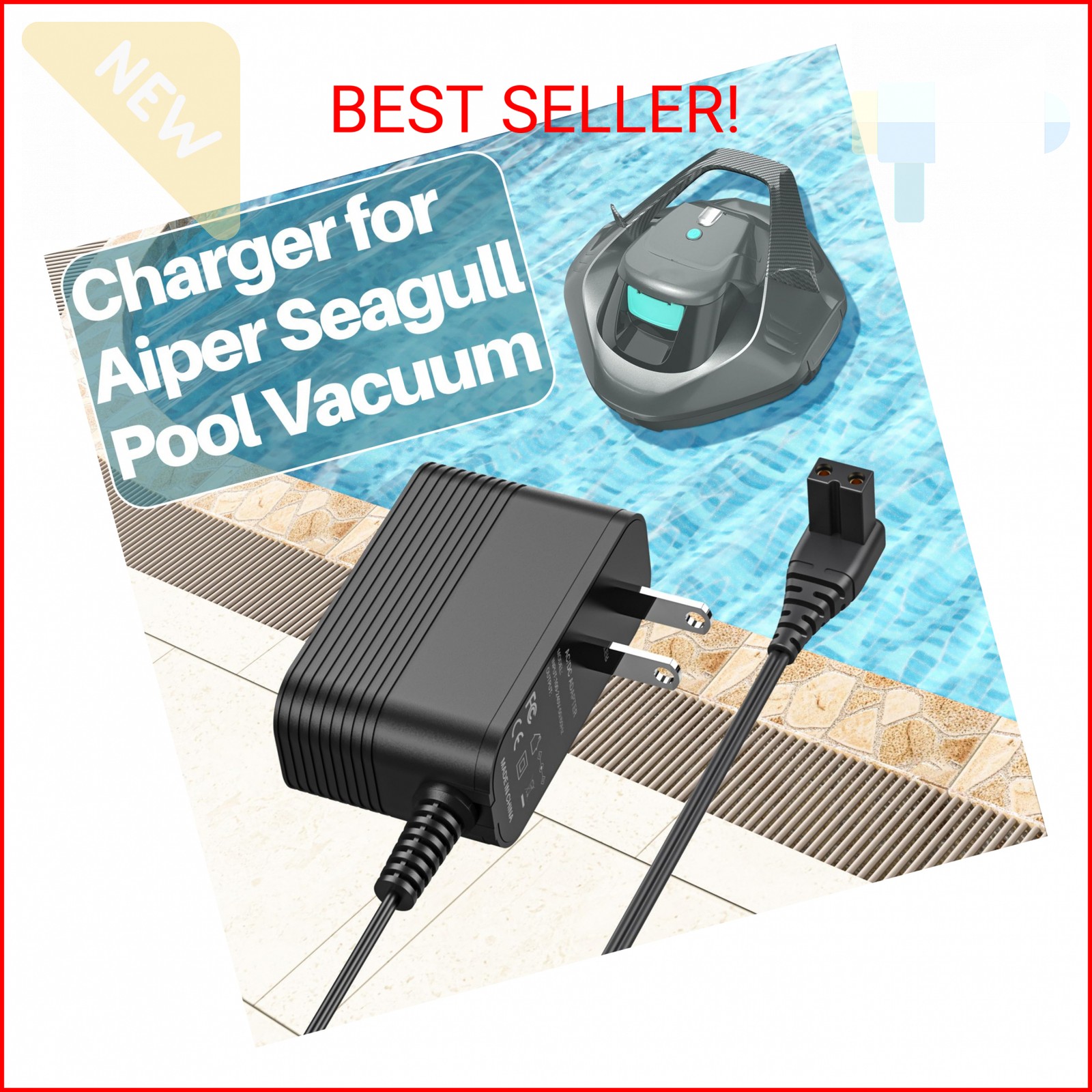 12.6V Charger for Aiper Seagull Pool Vacuum 600 800 800B SE 1000 1500 P1111 HJ11