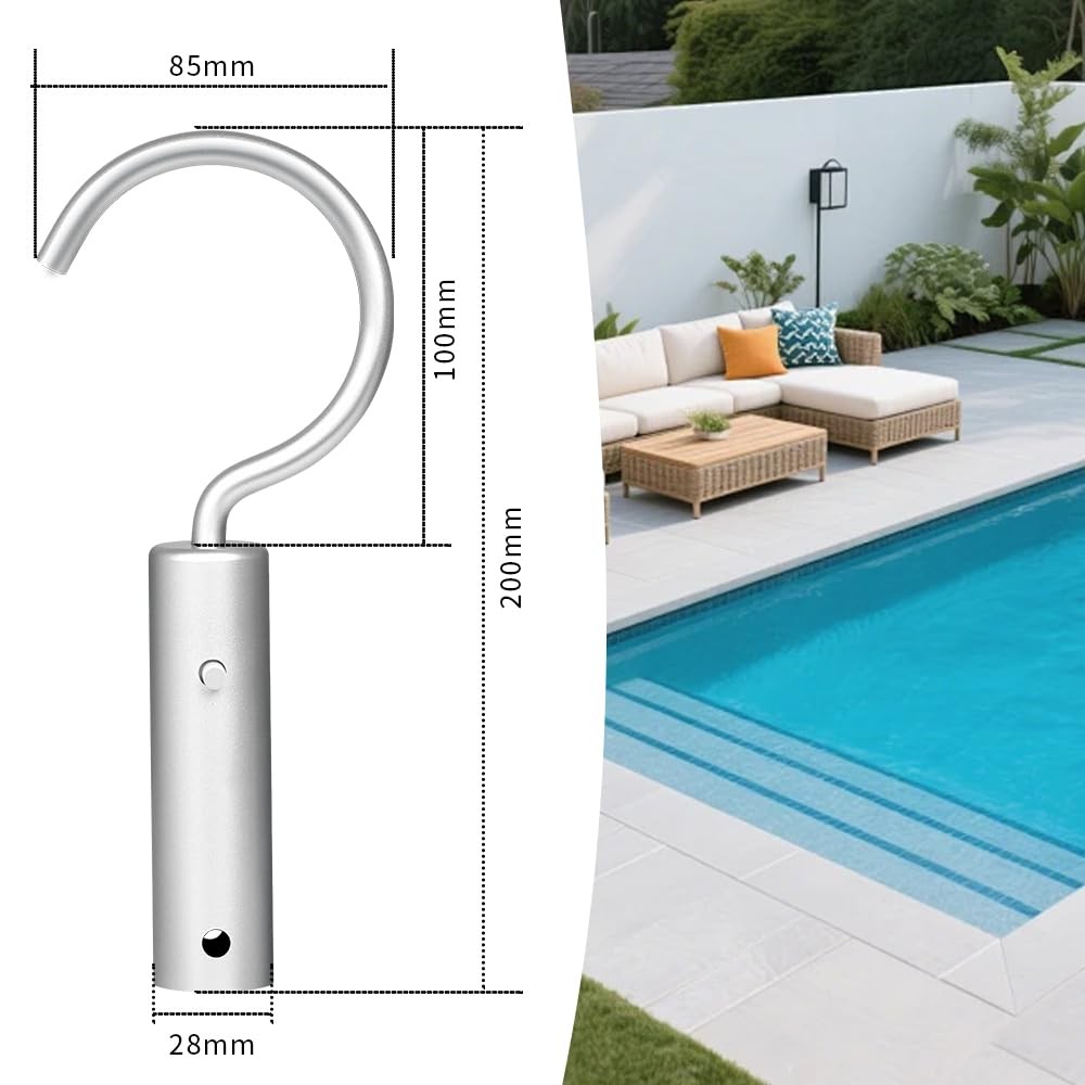 Hook for Robotic Pool Cleaners, Stainless Steel Pool Hooks for Poles Pool Vac…