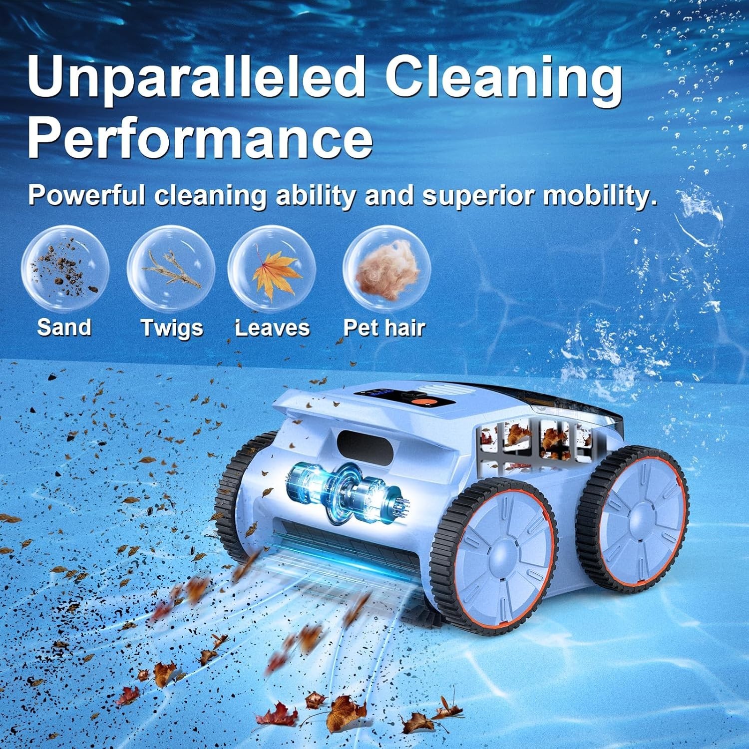 2026 NEW SAT 20 Pool Vacuum Cordless Pool Cleaner Robotic 3 Cleaning Modes