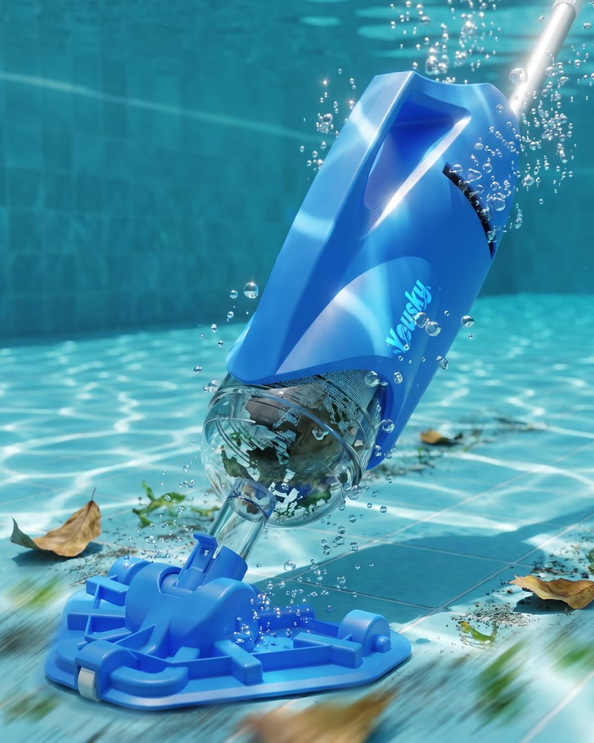Cordless Pool Vacuum for above Ground & Inground Pools, 18.5GPM Suction with 2 B