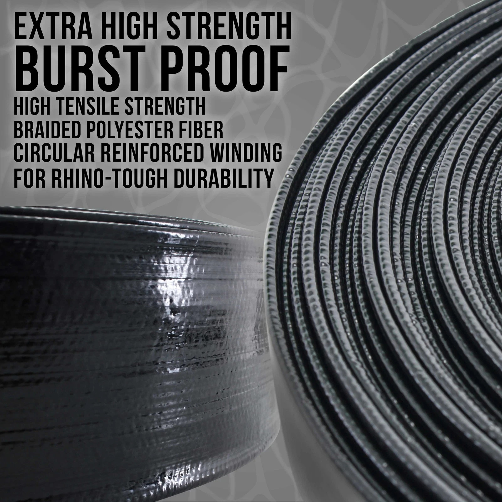 U.S. Pool Supply Black Rhino 2&Prime; x 25&prime; Pool Backwash Hose with Hose Clamp