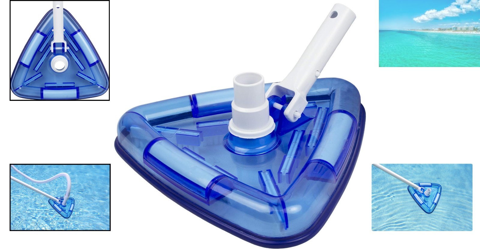 Water-Resistant Triangle Pool Vacuum for Easy Removal of Debris – 11 Inch Width