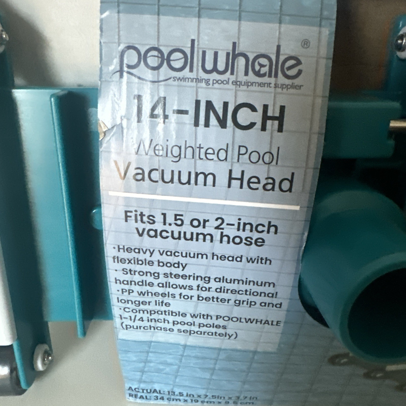 Poolehale 14&Prime; Flexible Pool Vacuum Head with Wheels for Inground & Above Ground