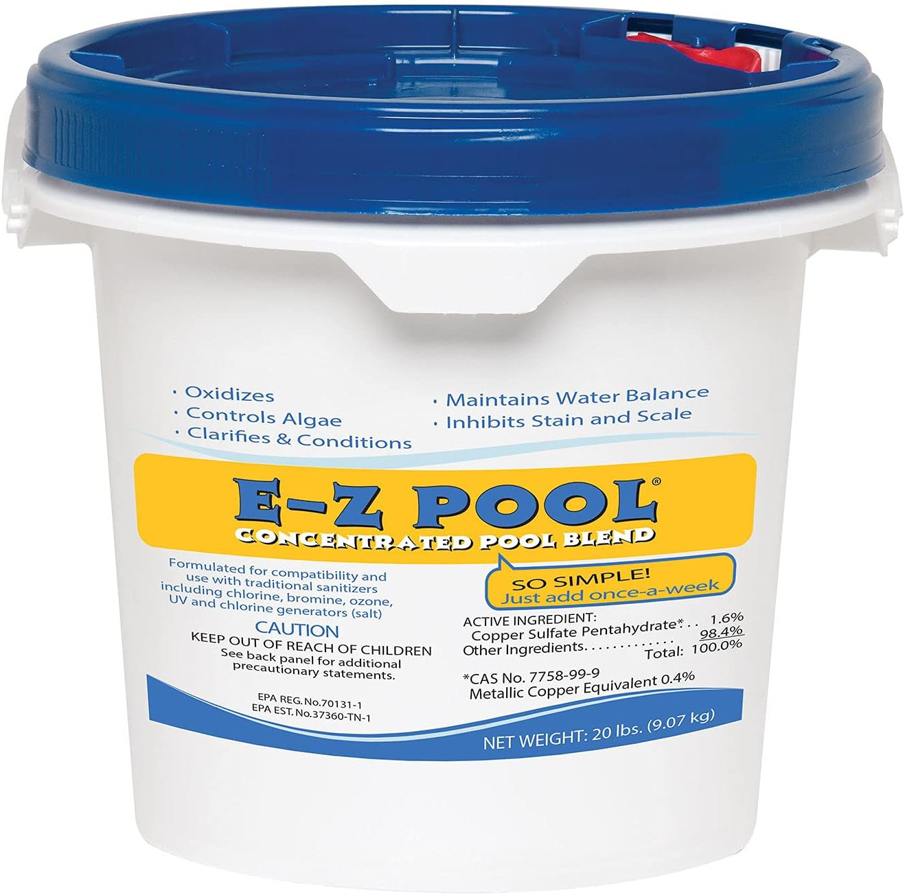 Weekly All in 1 Concentrated Outdoor Swimming Pool Care Solution Blend with Copp