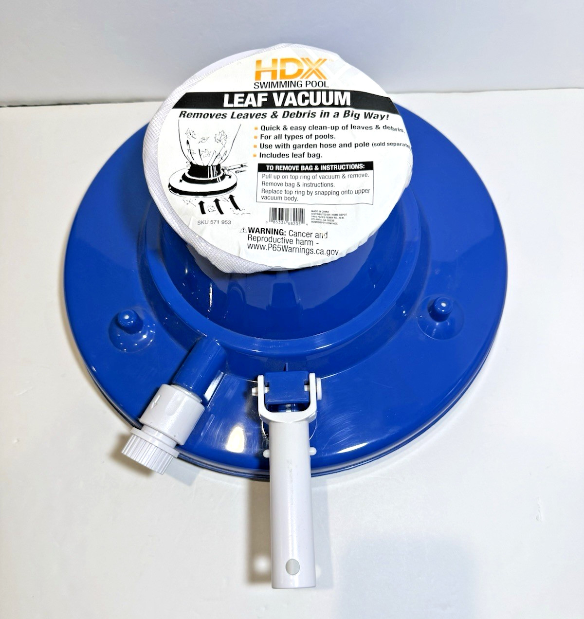 HDX Deluxe Swimming Pool Leaf Vacuum Head with Suction Jets & Leaf Bag