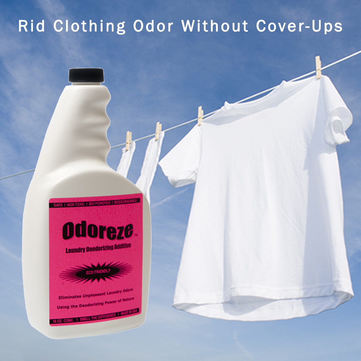 ODOREZE Natural Clothing Smell Removal Laundry Additive: Makes 64 Gal Deodorizer