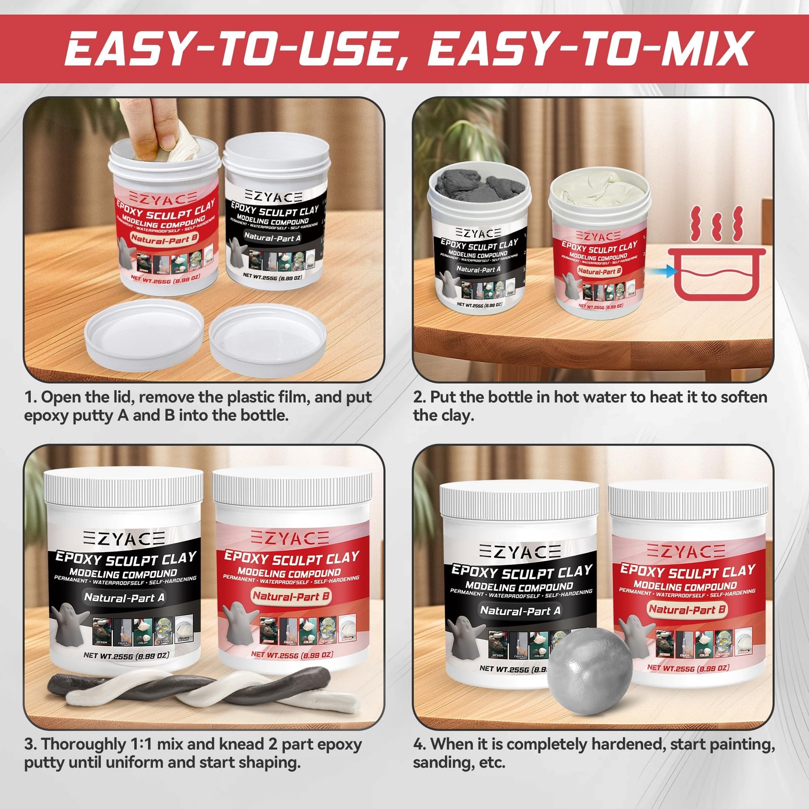 Magic Epoxy Sculpt Clay 2 Part Modeling Compound A B 1 Pound for Building Repair