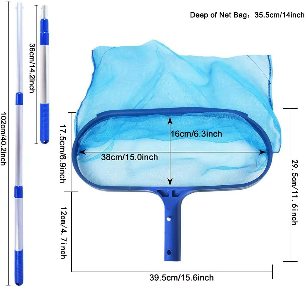 Heavy Duty Pool Skimmer Leaf Rake Net Cleaning Swimming Pool Fine Mesh Netting