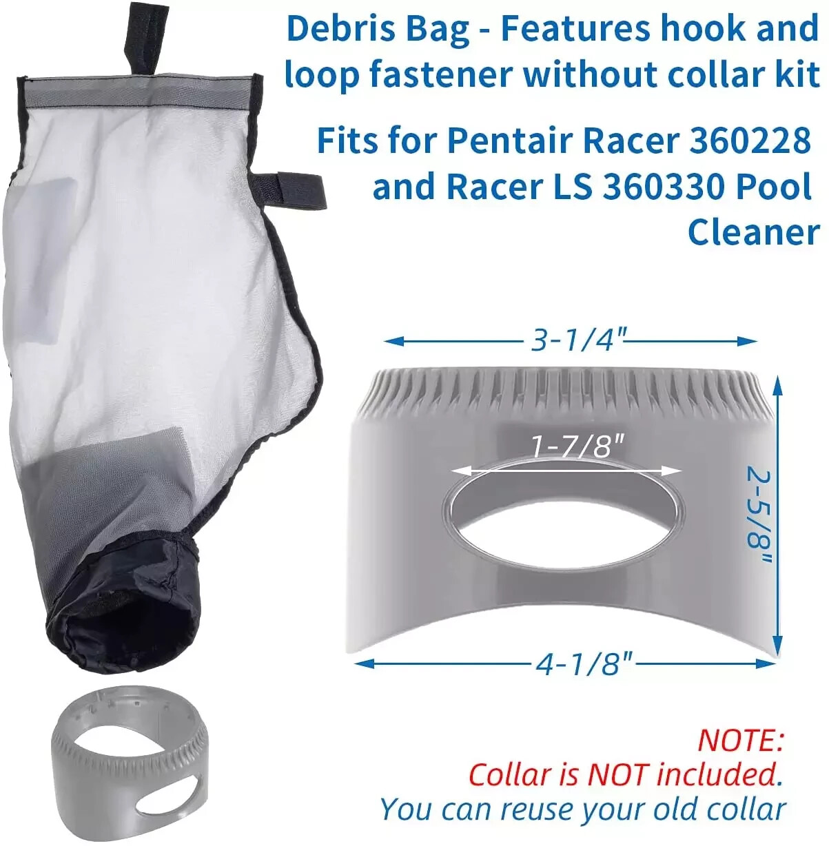 360240 Pool Cleaners Debris Bag for Pentair Kreepy Krauly Racer 360228 LS 360…