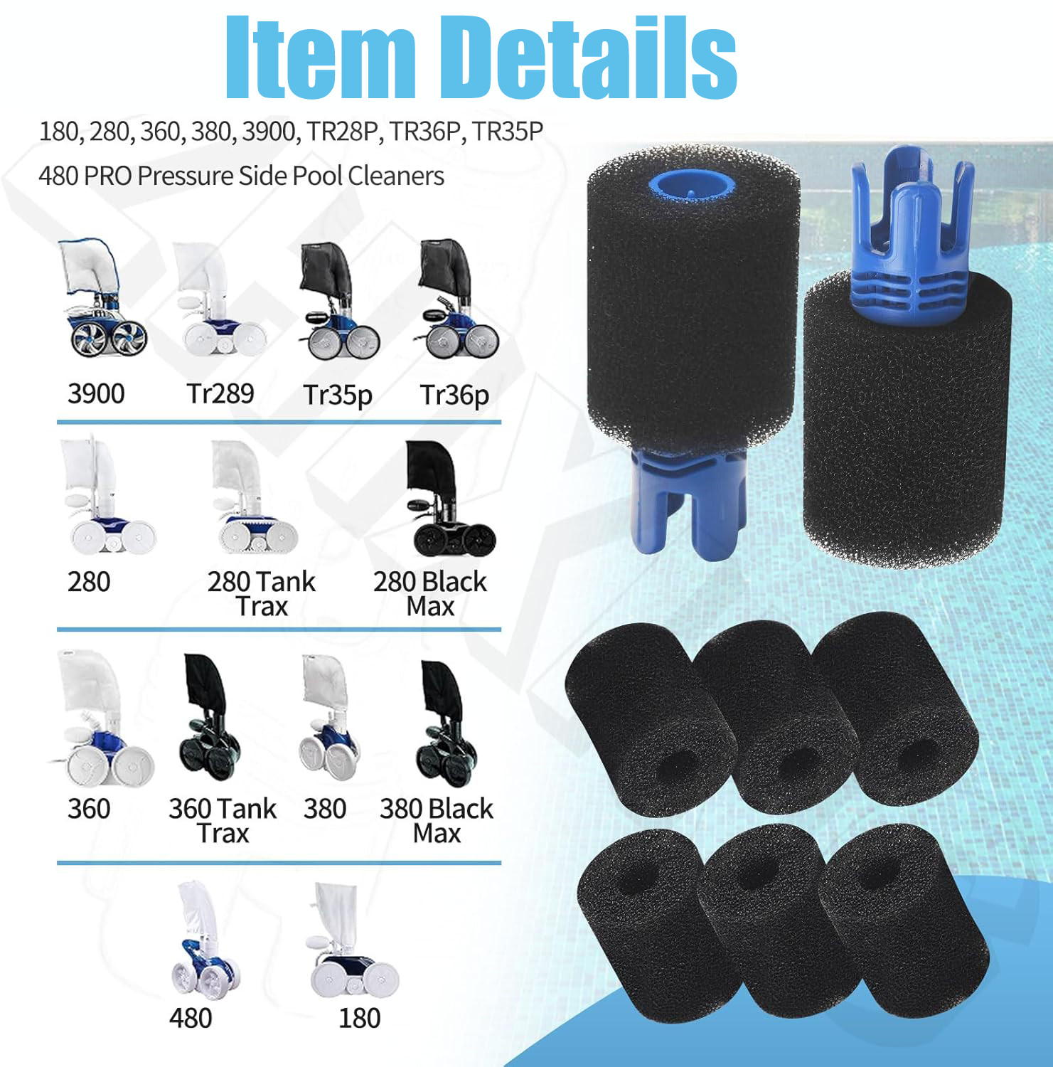NO SPRAY TAILSWEEP PRO TSP10S W/ SCRUBBER REPLACEMENT FOR POLARIS POOL CLEANERS