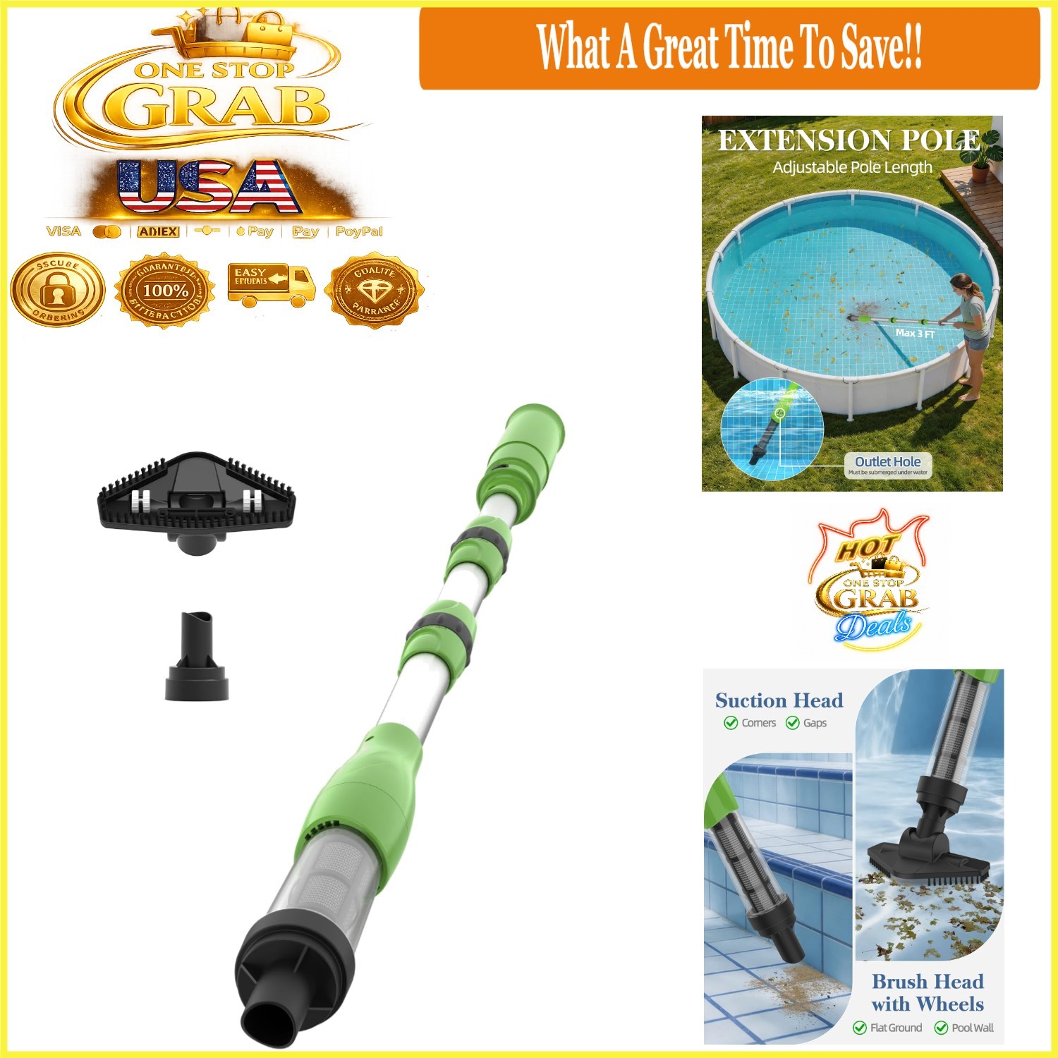 Handheld Cordless Pool Vacuum 90 Min Run Rechargeable Spa Debris Sand Cleaner