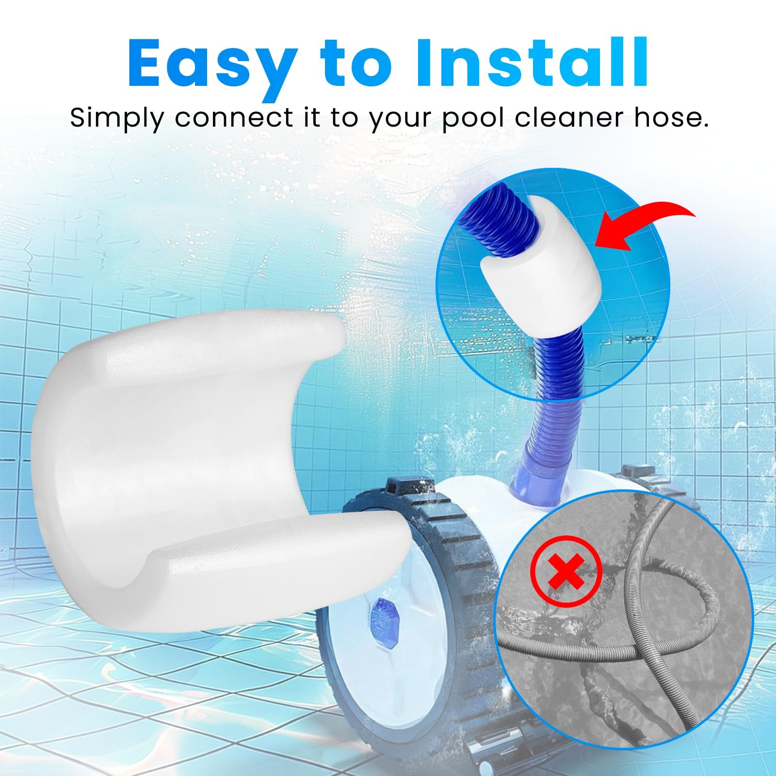 4 Pcs PVX280PK2 Pool Cleaner Hose Float Compatible with Hayward White