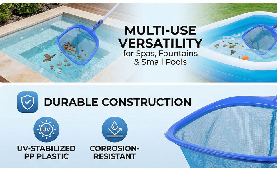 4 Section Pool Skimmer Net Portable For Small Pool Cleaning V1