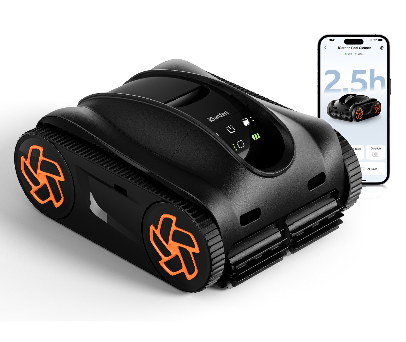 iGarden K25 Cordless Robotic Pool Cleaner for Inground Pools, Wall Climbing, Sma