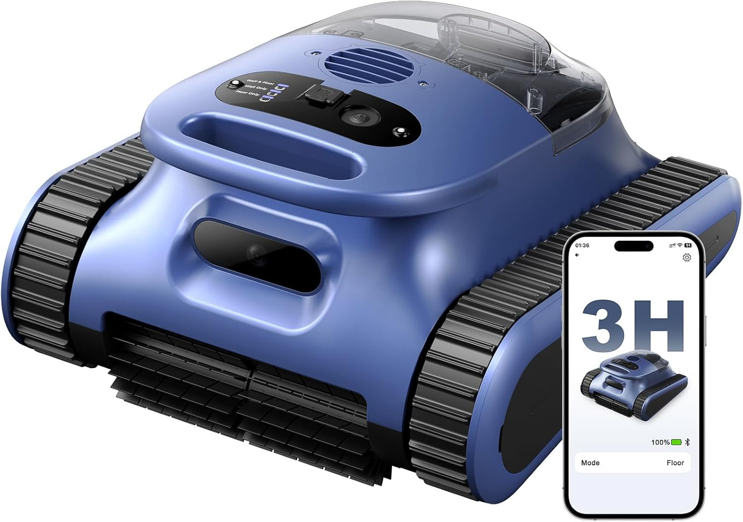 Cordless 3-in-1 Robotic Pool Cleaner for Inground Pools, 180Min Run Time