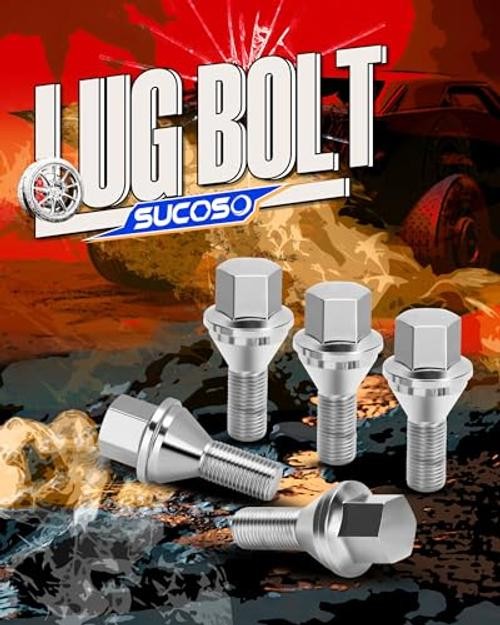 12×1.25 OEM Lug Bolts Fit for 17mm Hex M12x1.25 for Renegade(Chrome Lug Bolts)
