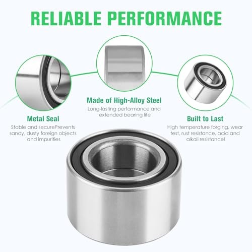 2pcs Front/Left/Right CV Axles & Wheel Bearing Kit for 2*Front Axles + Bearings