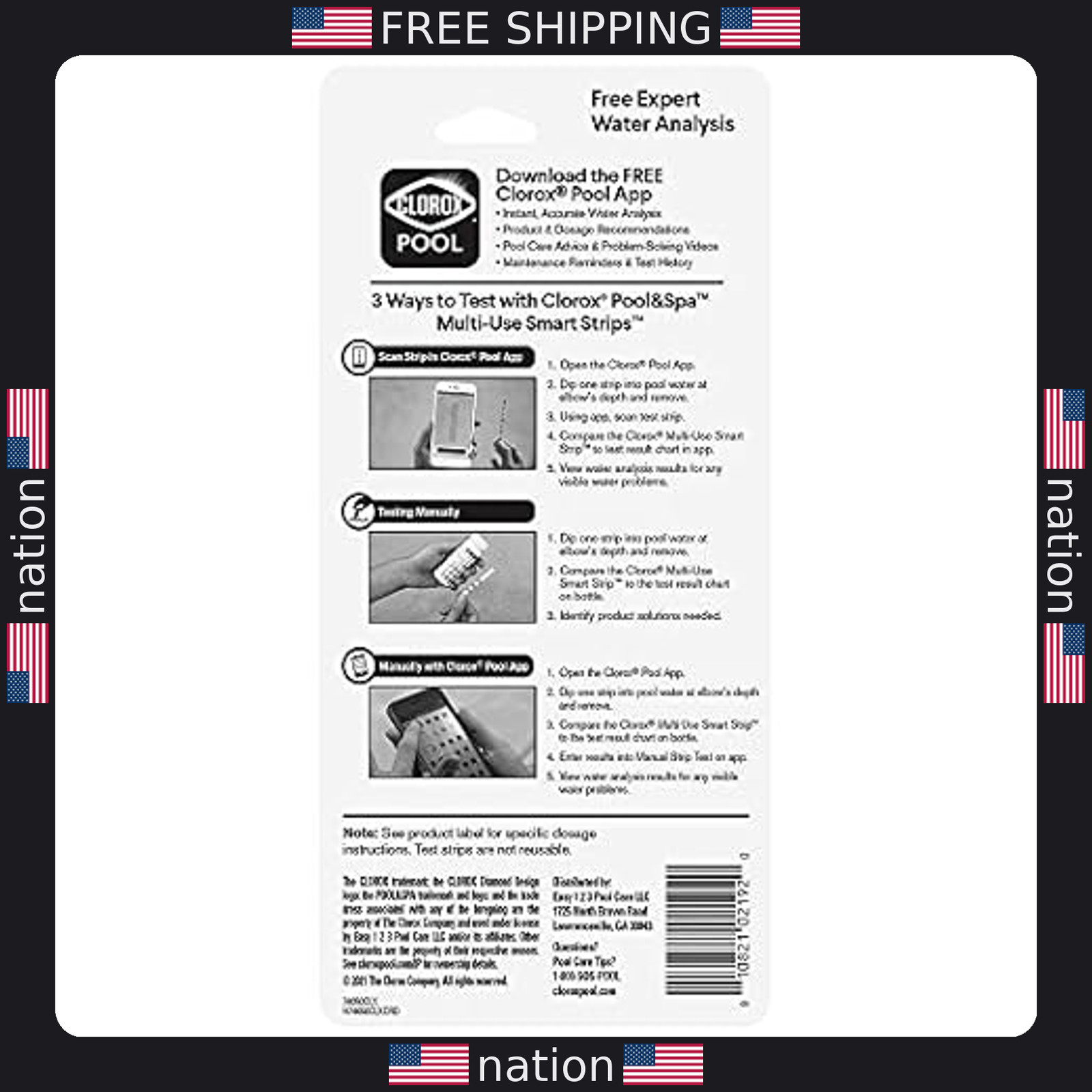 Clorox Pool&Spa My Pool Care Assistant – 50 Test Strips for Pool Maintenance