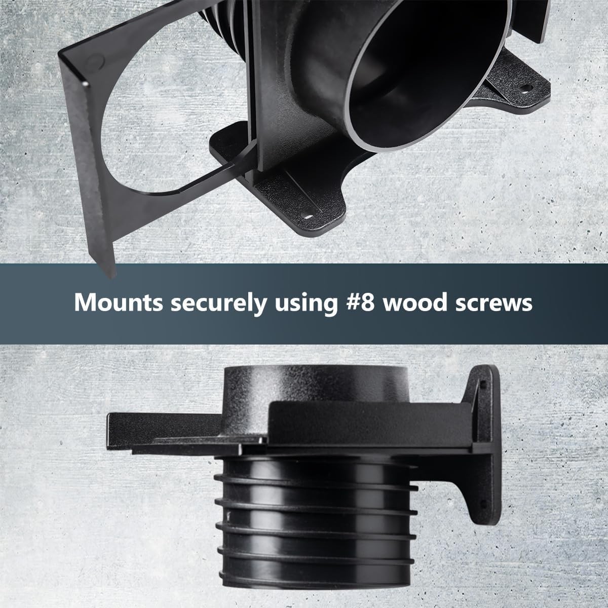 POWERTEC 70358-P4 4&Prime; Wall Mounting Threaded Blast Gate w/ Bracket Dust Coll.