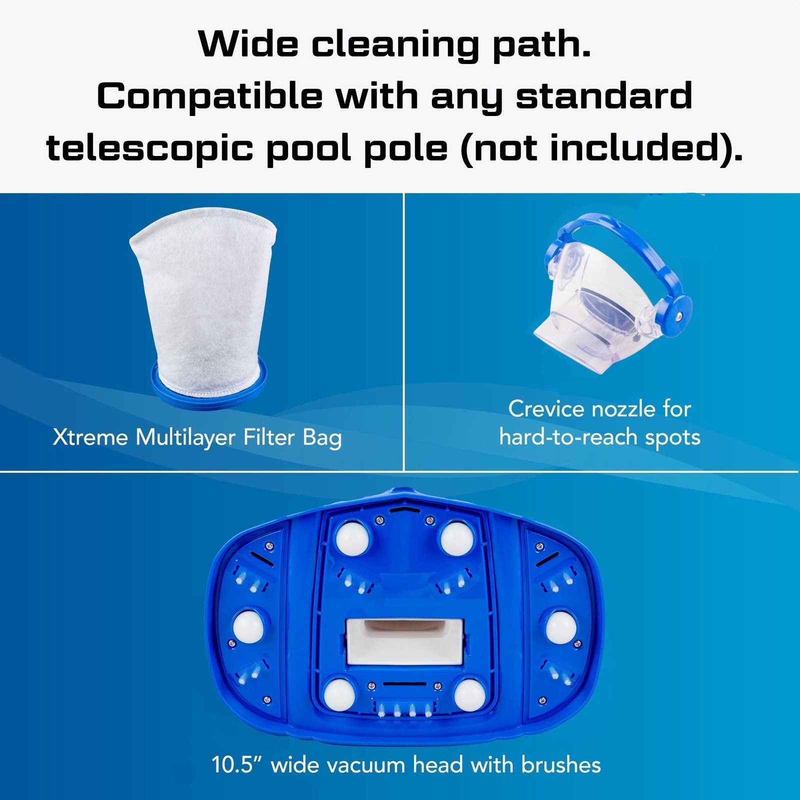 NEW 2026 POOL BLASTER Max Cordless Pool Vacuum for Inground & Above Blue