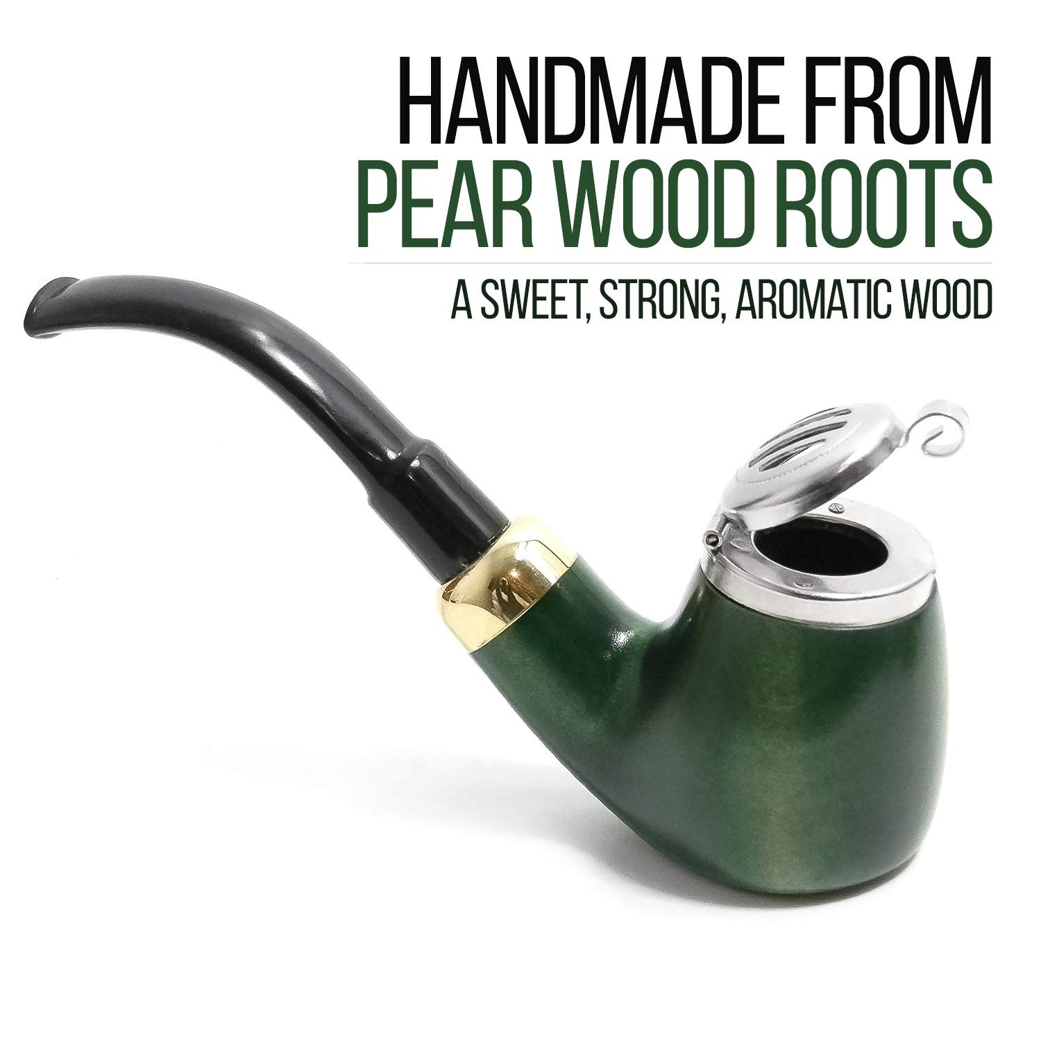Mr. Brog Full Bent Smoking Tobacco Pipe – Model 1 Count (Pack of 1), Green