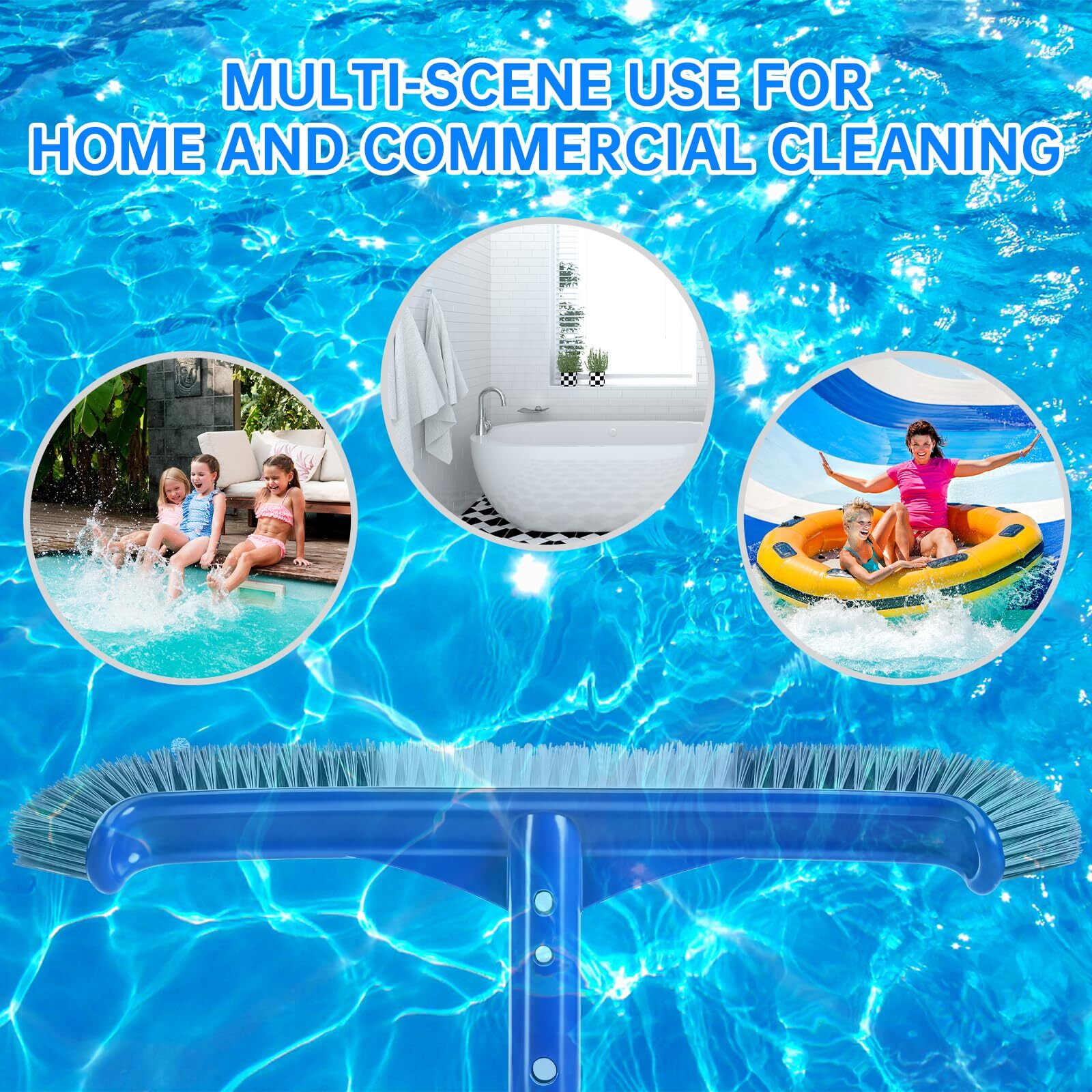 Cabezal de cepillo para piscina, cepillo duradero para fregar piscinas de 17&Prime;