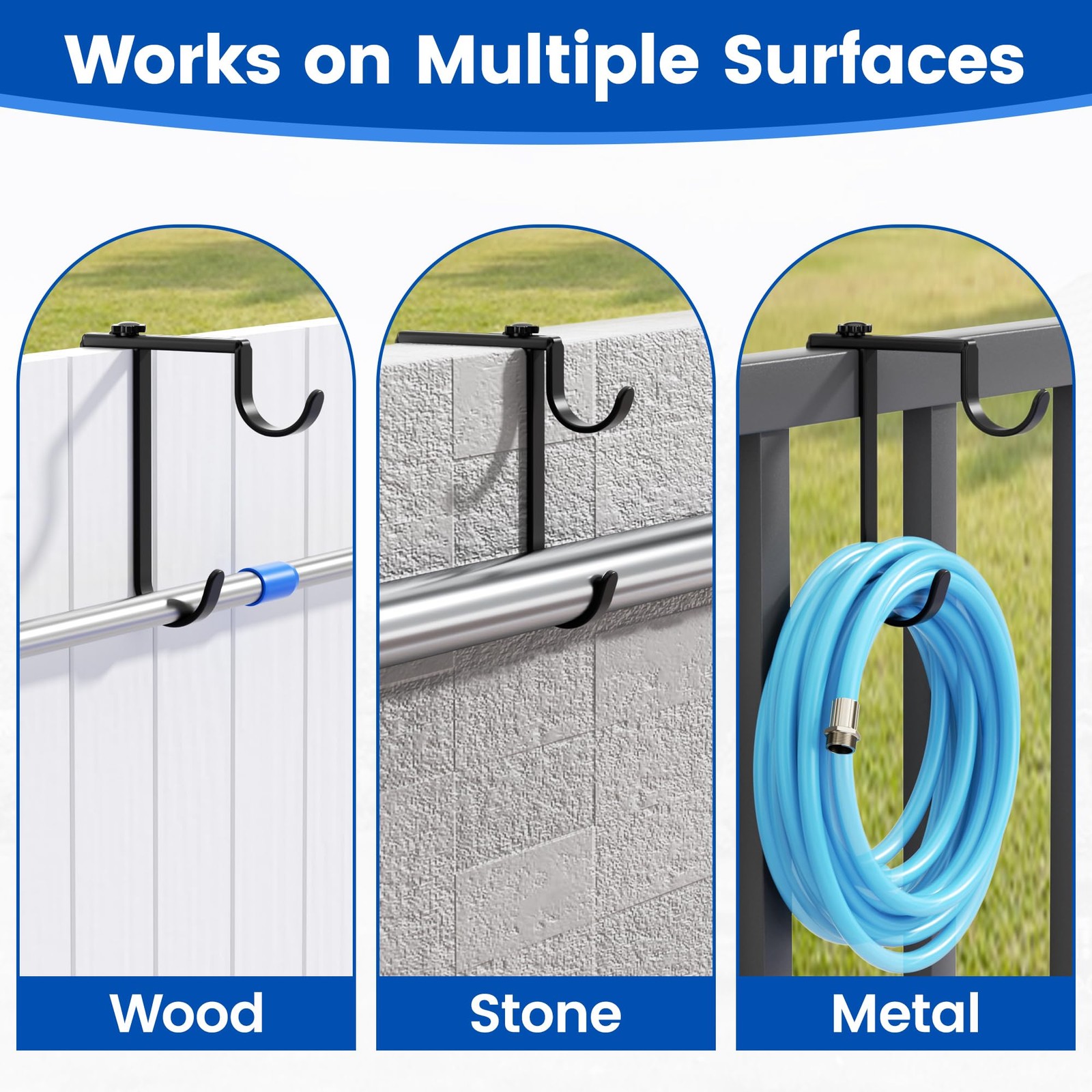 2pcs Double Pool Pole Hooks, Adjustable Thickened Panel Pool Fence Equipment …