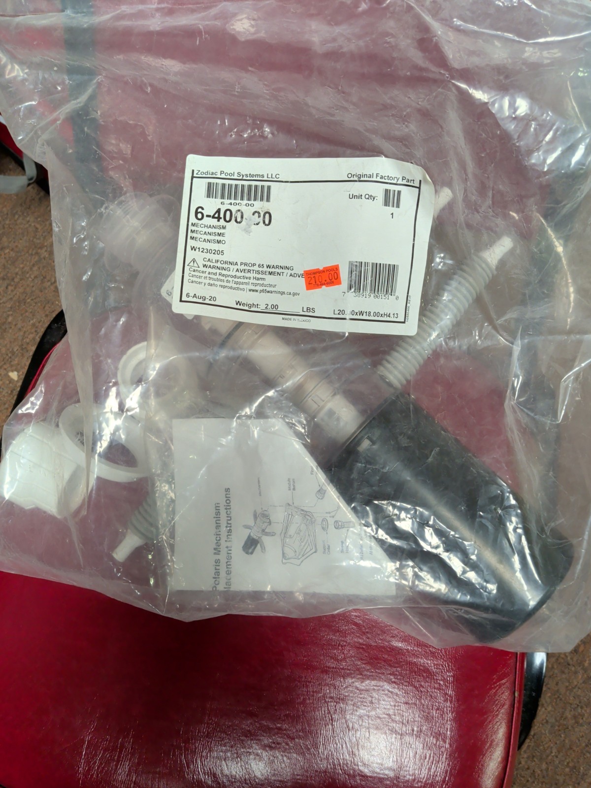 Zodiac Polaris 6-400-00 Mechanism for 165 / 65 Pool Cleaner Turbo Turtle