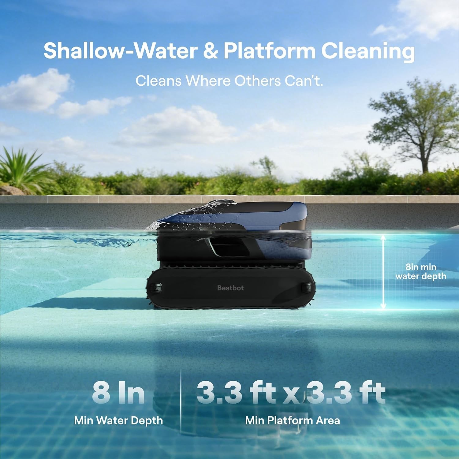 Beatbot Sora 70 Pool Vacuum Robot, 360° Top-to-Bottom Cleaning, Smart Surface