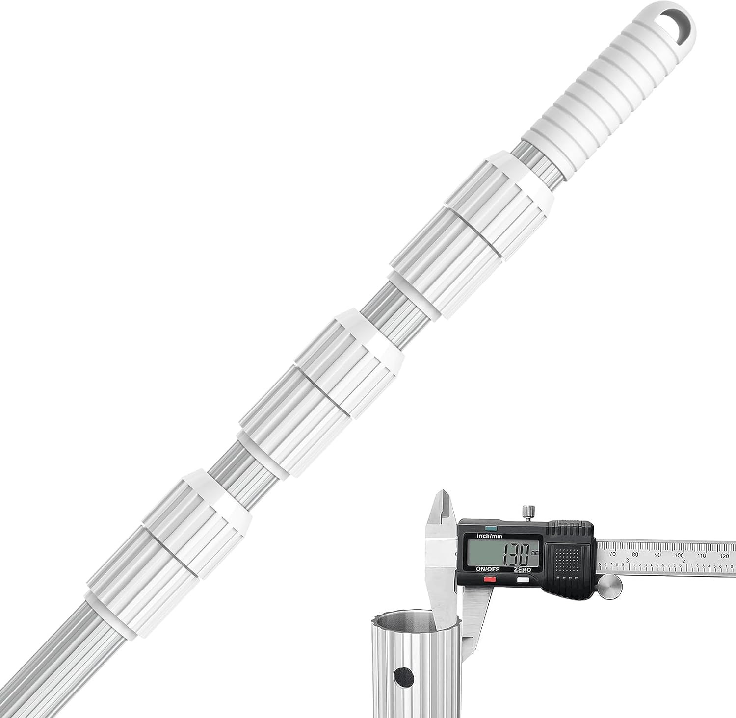 Professional 16.5 Foot Swimming Pool Pole Telescopic，Heavy Duty Aluminum